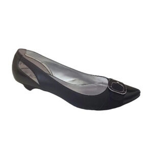 Kenneth Cole Reaction Black Leather Flats with Cut-out Business Casual Low Heel
